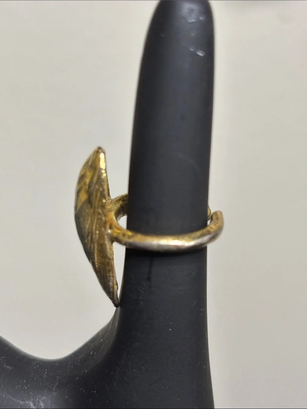 Unique Vintage Oyster Shell Marked Pinky Ring Size 2